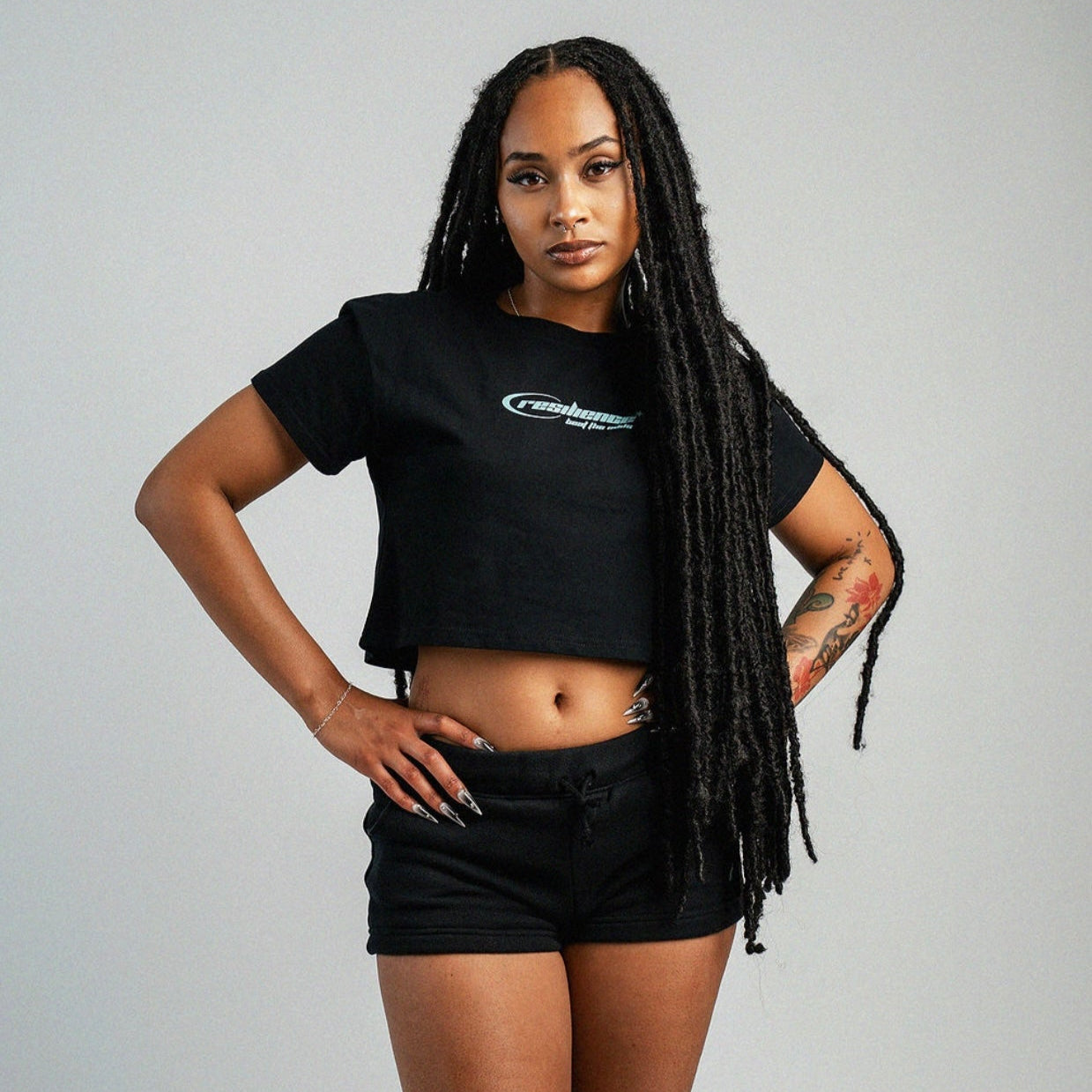 Resilience Cloudstate Crop Tee Onyx