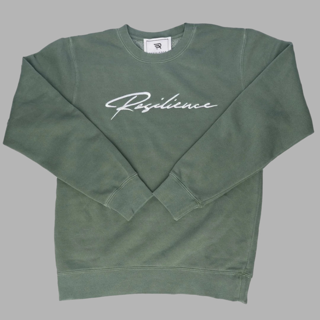 Resilience Embroidered Crewneck Forest